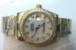 Lady Rolex Datejust Yellow Gold Watch Diamond Bezel 36mm